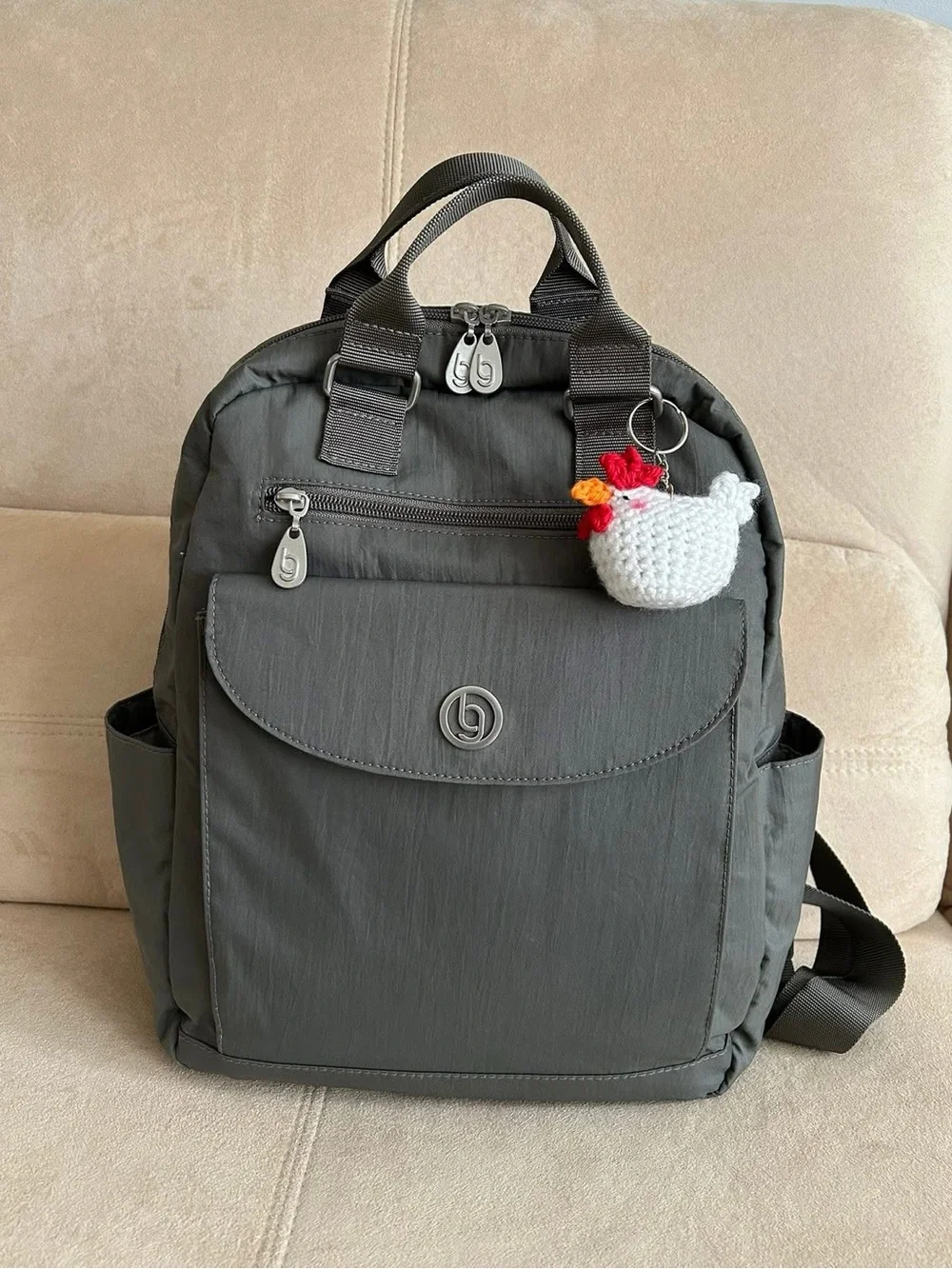 Baggallini Work Travel Backpack with Luggage Sleeve, Double Handles